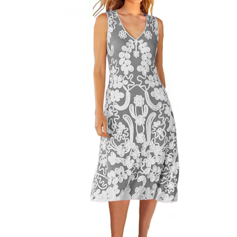 Women Fashion Casual Printed Sleeveless Dress