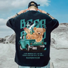 (Buy 1 Get 1) Men Fashion Round Neck Short Sleeve Printed Large Size Loose T-Shirt