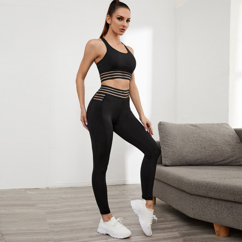 Women Solid Color Tank Top And Pants Sports Yoga Casual Slim Two Piece Set