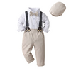 Kids Baby Boys Spring Autumn Fashion Casual British Style Bowtie Shirt Suspender Trousers Boys Party Clothing Set