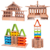 Children'S Wood-Colored Wooden Construction Toys