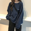 Women Letter Print Loose Basic Long-Sleeved Sweatshirt