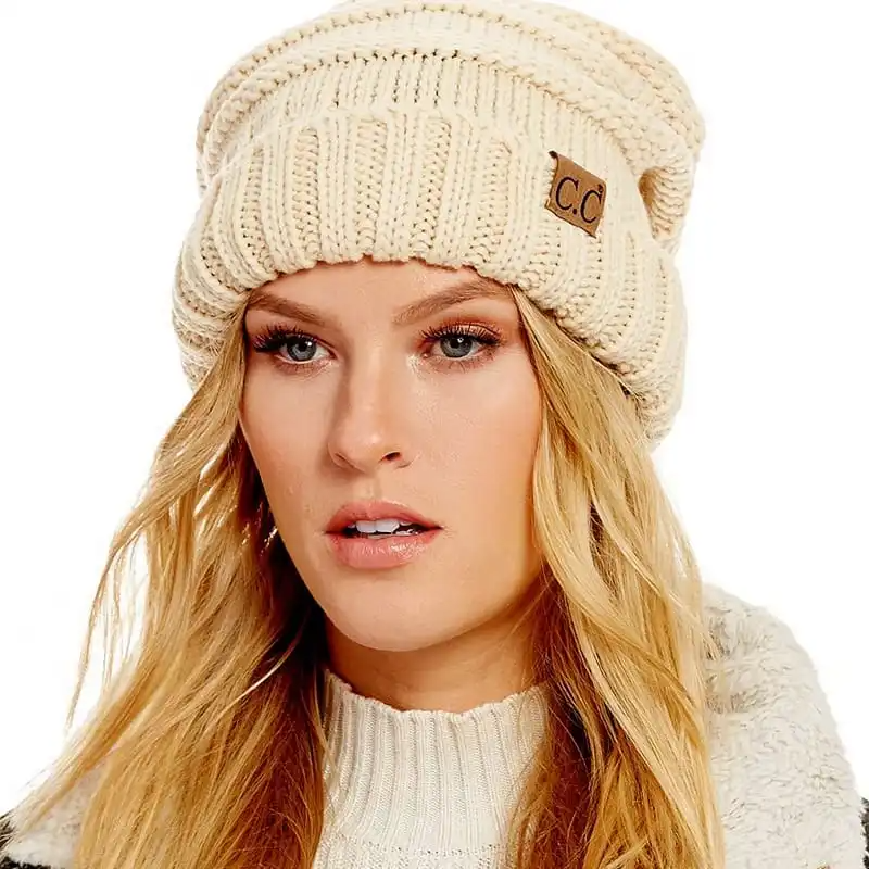 (Buy 1 Get 1) Fashion Letter Label Solid Color Knitted Hat