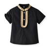 Children Kids Toddlers Fashion Boys Stand-Up Collar Short Sleeve Shirt