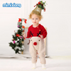 Kids Baby Boys Girls Fashion Casual Cute Christmas Deer Color Knitwear Round Neck Long Sleeve Trousers Romper