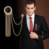 (Buy 1 Get 2) Man Women Fashion Rhinestone Suit Tassel Mental Brooches