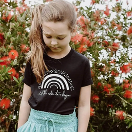 Kids Fashion Rainbow Letter Pattern T-Shirt