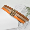 Women'S Casual Fashion Retro Lock Buckle Adjustable Thin Leather Belt