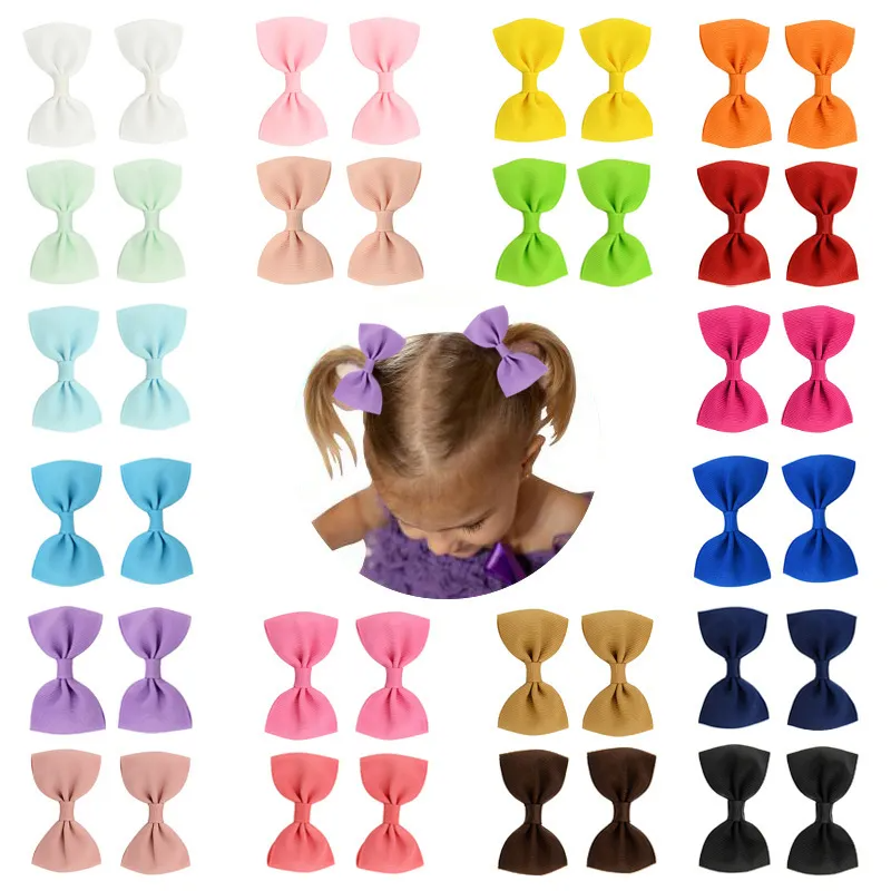 Girls Basic Solid Color Bow Hairpin