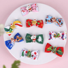 Kids Christmas Bow Hairpin Elk Print Clip Three-Piece Paper Card Set