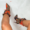 Women Fashion Camouflage Pointed Toe Stiletto Heel Boots