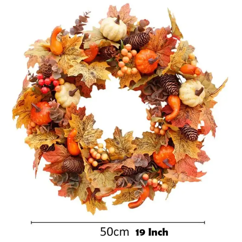 Pumpkin Maple Leaf Decoration Christmas Wall Hanging Wreath