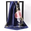 (Buy 1 Get 1) 90*90Cm Women'S Fashion Floral Print Imitation Silk Scarf Scarf Shawl