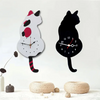 Children Room Wagging Tail Cat Shape Acrylic Wall Clock