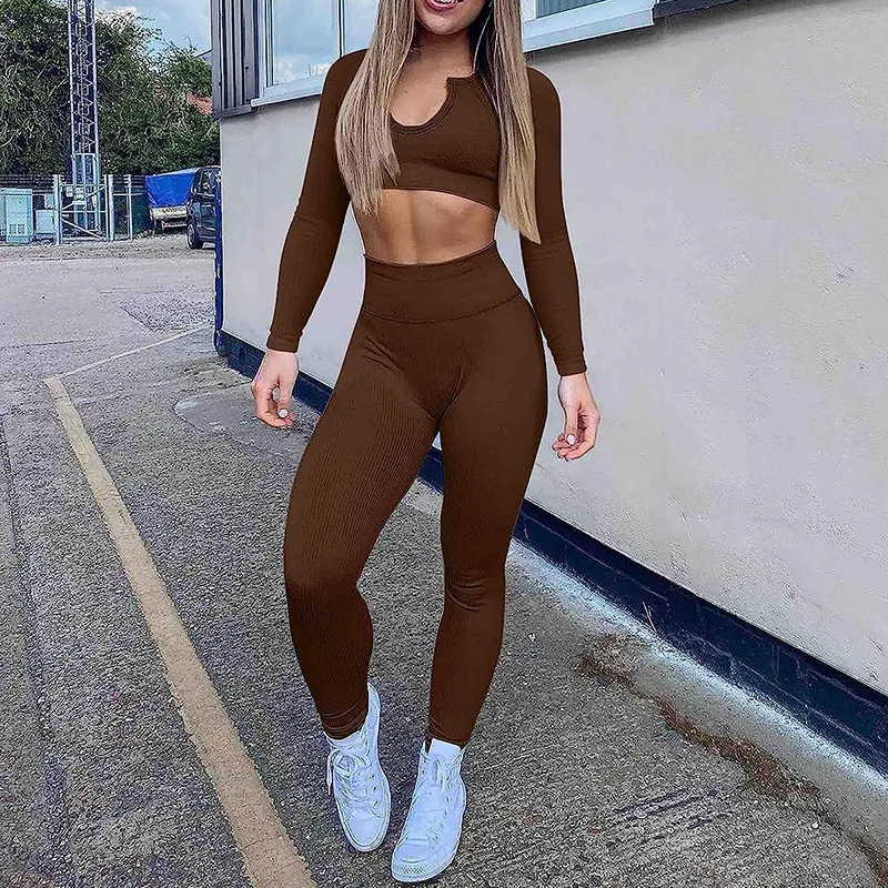 Women Sports Yoga Tight High Waist Solid Color Leggings Pants