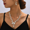 (Buy 1 Get 1) Luxury Fashion Wedding Party Rhinestone Necklace Earrings Set