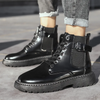 (Buy 1 Get 1) Men Fashion Bright SOlid Color PU Upper Ankle Length Lace-Up Thick-Soled Combat Boots