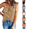 Women'S Fashion Ruffled One Shoulder Shirt