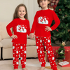 Christmas Cartoon Bear Snowflake Print Round Neck Long Sleeve Parent-Child Pajamas Set