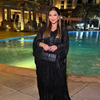 Fashion Abaya Women Shiny Jacquard Tank Dress Cloth Robe Two-Piece Set
