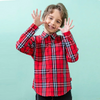 Toddler Boys Casual Long Sleeve Lapel Plaid Single Breasted Shirt