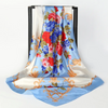 (Buy 1 Get 2) 90*90Cm Women'S Simple Fashion Floral Print Imitation Silk Scarf