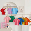 (Buy 1 Get 1) Children Kids Baby Fashion Girls Boys Short-Sleeved Candy Color T-Shirt