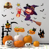 (Buy 1 Get 1) Halloween Decorative Wall Stickers Scene Layout Glass Witch Stickers