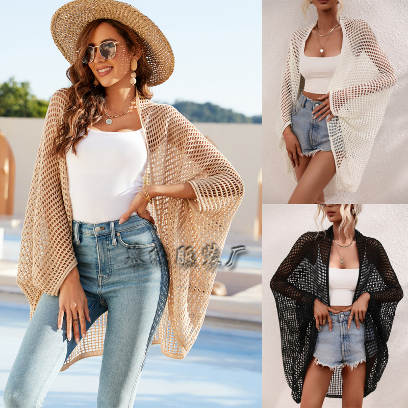 Women'S Fashion Hollow Knitted Loose Swimsuit Cover-Ups