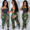 Women'S Fashion Casual Creased Sport Camouflage Printed Trousers