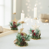 (Buy 1 Get 1) Simple Christmas Holiday Decorations Gold Iron Candlestick Desktop Ornaments