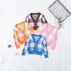 Children Kids Baby Fashion Girls Boys Casual Basic Long Sleeve Plaid Knitted Cardigan Coat