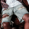 Ripped Men Shorts Straight Loose Beggar Hole Denim Shorts High Street Hip Hop Male Shorts Jeans