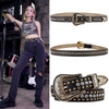 Women Fashion Studded Rivet Rhinestone Decorative Belt