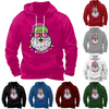 Christmas Men Cartoon Multicolor Santa Printed Long Sleeve Hooded Sweatshirt