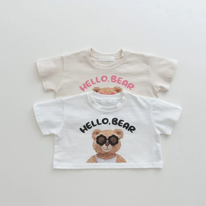 Children Kids Baby Fashion Boys Girls Casual Short Sleeve Cartoon Bear Print T-Shirt