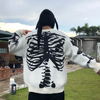 Men'S Fashion Skull Print Round Neck Long Sleeve Loose Sweater