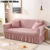 2-Seater 145-185cm Plaid Style Solid Color Elastic Sofa Cover