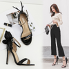 Women Fashion Sexy Three-Dimensional Butterfly Round Toe Stiletto Heel Sandals