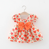 Toddlers Newborn Baby Fashion Girls Short Sleeve Heart Print Bowknot Cute Dress