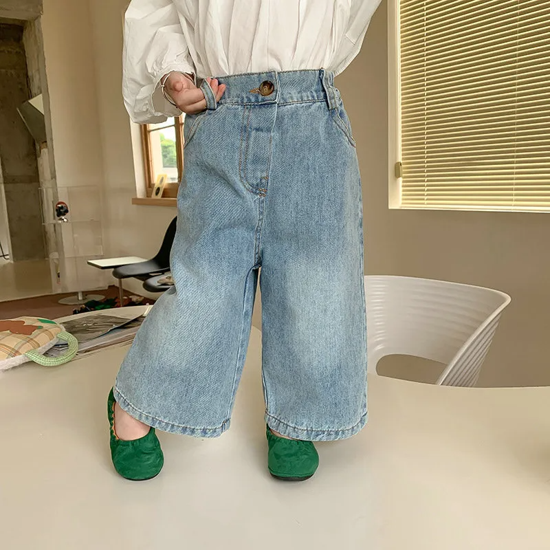 Children Kids Baby Fashion Girls Loose Denim Pants