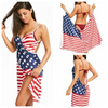 Women Fashion Summer Vacation Casual Star Stripe Print Beach Dress Coverup