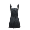 Woman Figure Flattering Denim Suspender Skirts