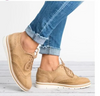 Women Retro Plus Size Simple Solid Color Lace-Up Round Toe Sneakers