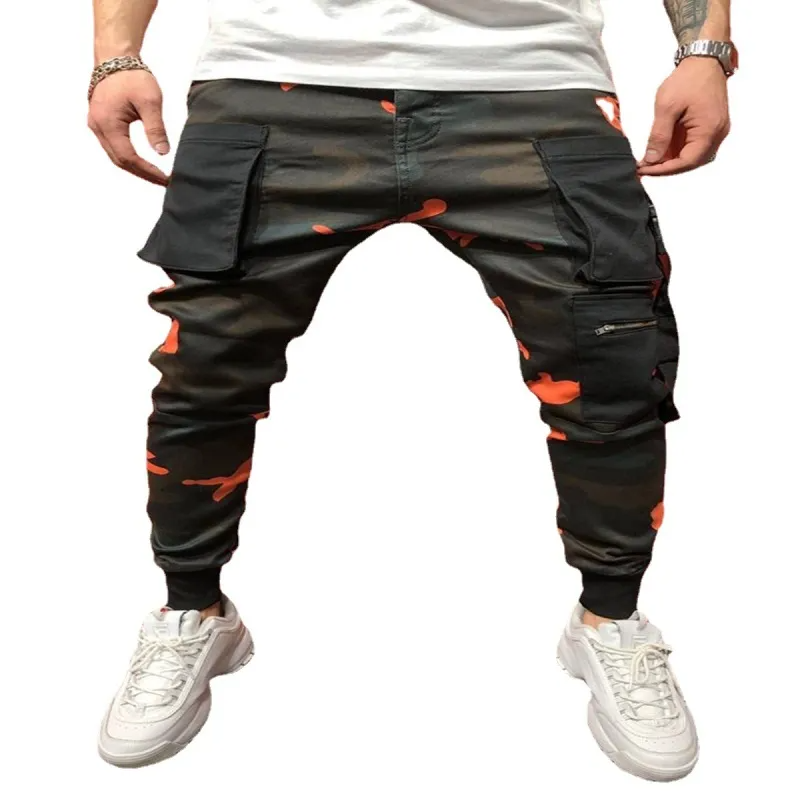 Men Fashion Casual Hip Hop Camouflage Print Cargo Pants