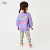 Kids Toddler Big Girls Fashion Casual Autumn Winter Solid Color Letters Round Neck Long Sleeve Sweatshirts Color Matching Trousers Sets