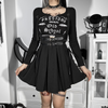 Gothic Women Summer Strap High Waist Pleated Skirt