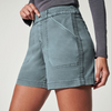 Women Fashion Casual Solid Color Stretch Shorts