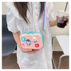 Kids Girls Fashion Sweet Candy Color Cartoon Bunny Fish Flower Silicone Mini Square Crossbody Bag