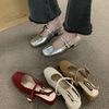 Women Fashion Solid Color Chunky Heeled Cover Toe Sandals